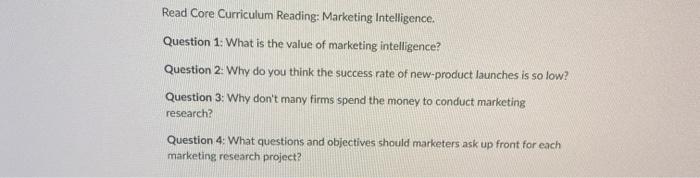 Read Core Curriculum Reading: Marketing