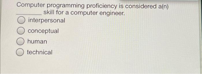 Computer programming proficiency is considered