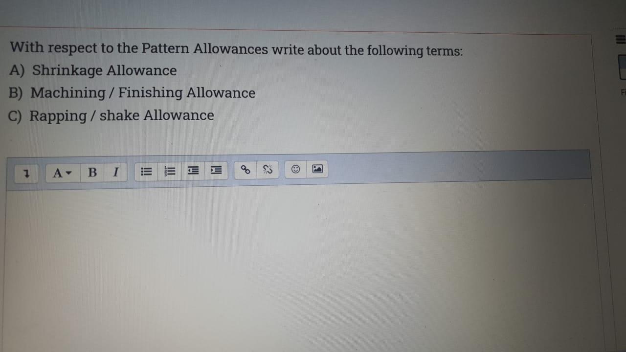 With respect to the Pattern Allowances write