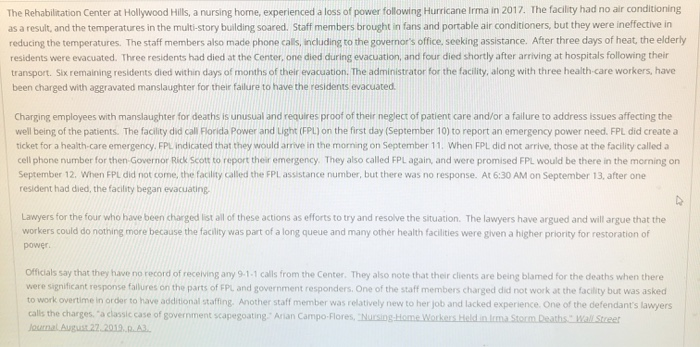 Explain the events that preceded the deaths of