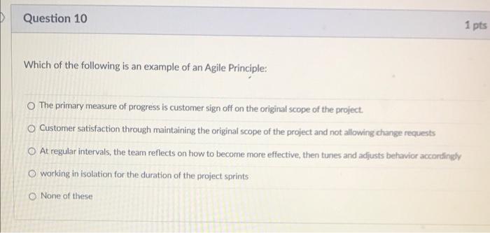 Question 9 1 Which scrum team member is