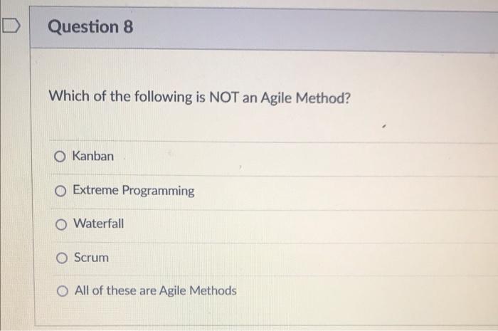Question 9 1 Which scrum team member is