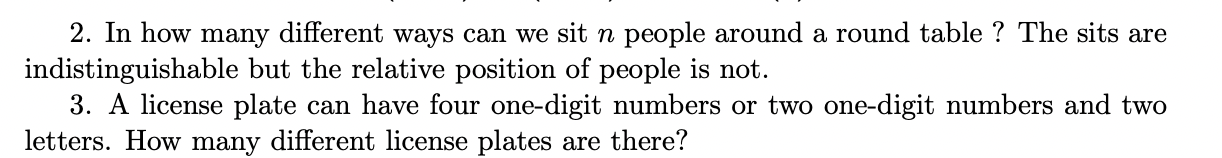 2. In how many different ways can we sit n people
