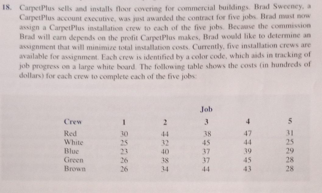Formulate a LINDO computer output model to