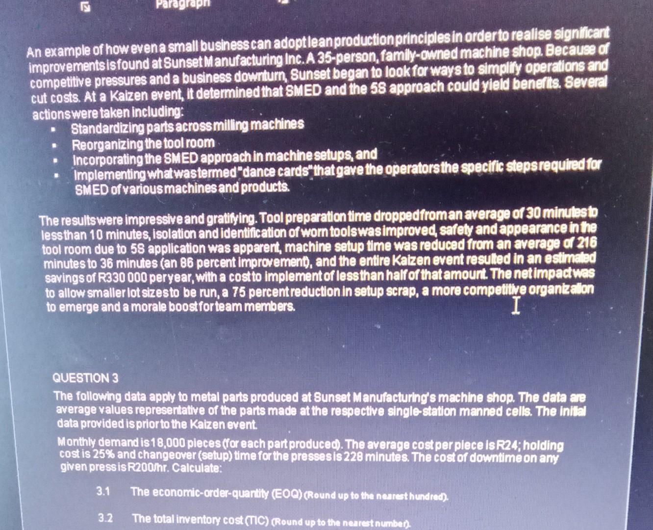 lead time= 30,75 2 An example of how even a small