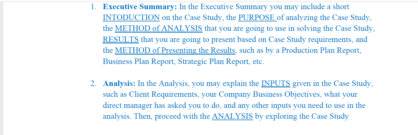1. Executive Summary: In the Executive Summary