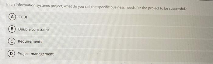 In an information systems project, what do you