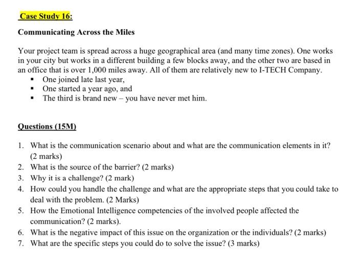 Case Study 16: Communicating Across the Miles