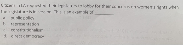 Citizens in LA requested their legislators to