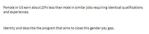 Female in US earn about 20% less than male in