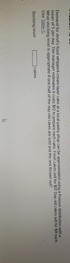 Demand for devil's food whipped cream layer cake