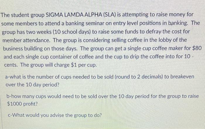 The student group SIGMA LAMDA ALPHA (SLA) is