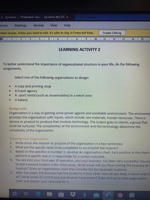 2 - dynamic - Protected View - Saved to this PC-