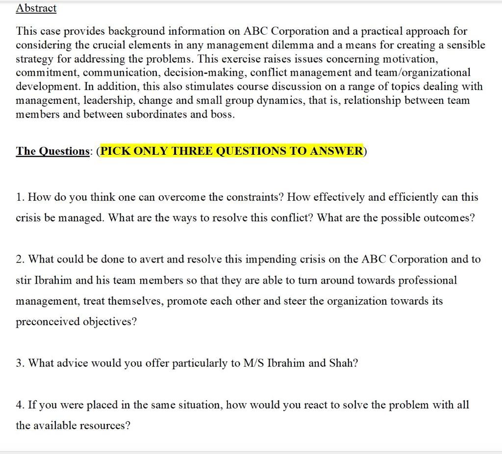 the case is : The Case This small team not only