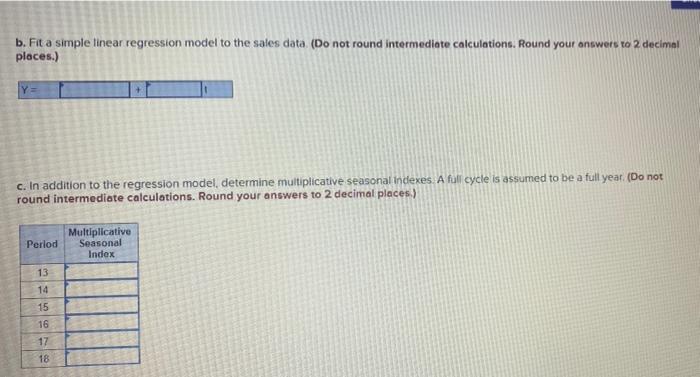 Problem 3-25 (Static) The sales data for two