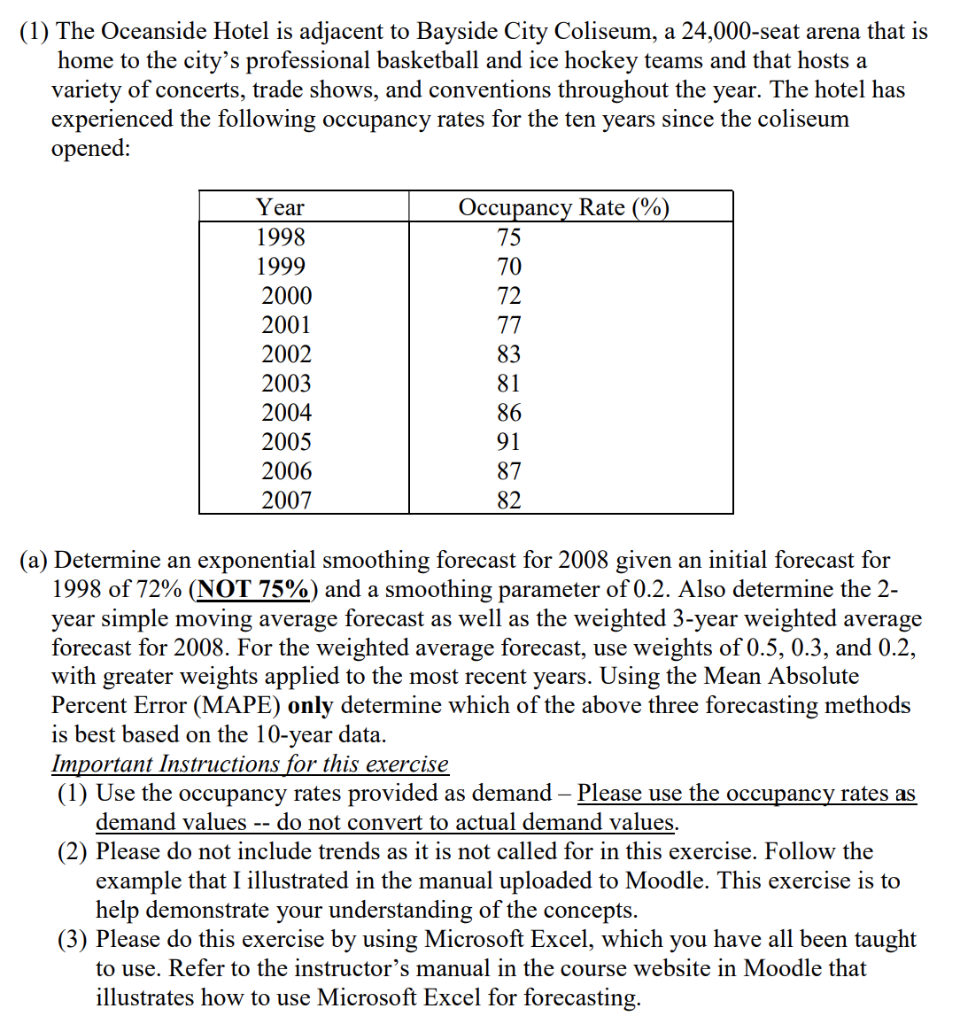 (1) The Oceanside Hotel is adjacent to Bayside