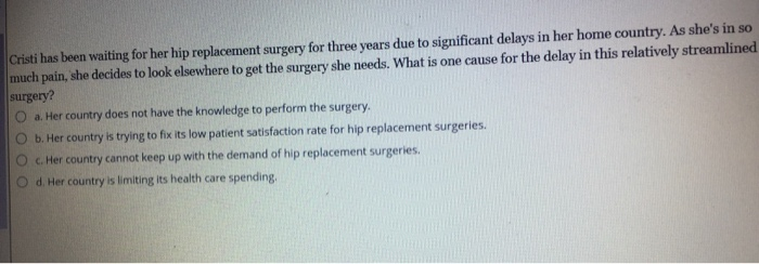 Cristi has been waiting for her hip replacement