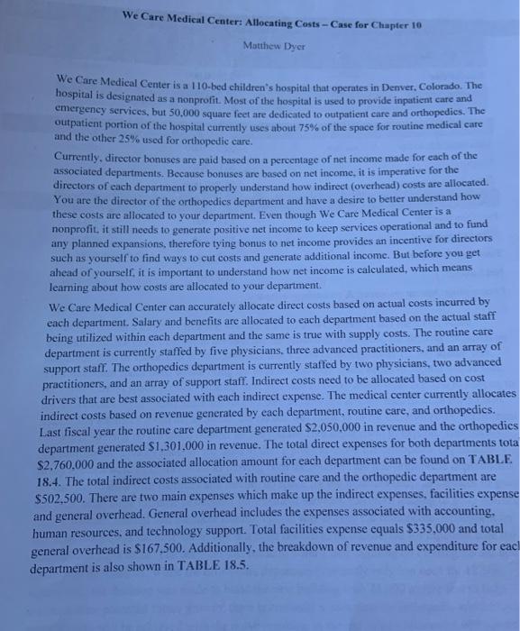 3. Again, using tables 18-6 and 18-7, allocate