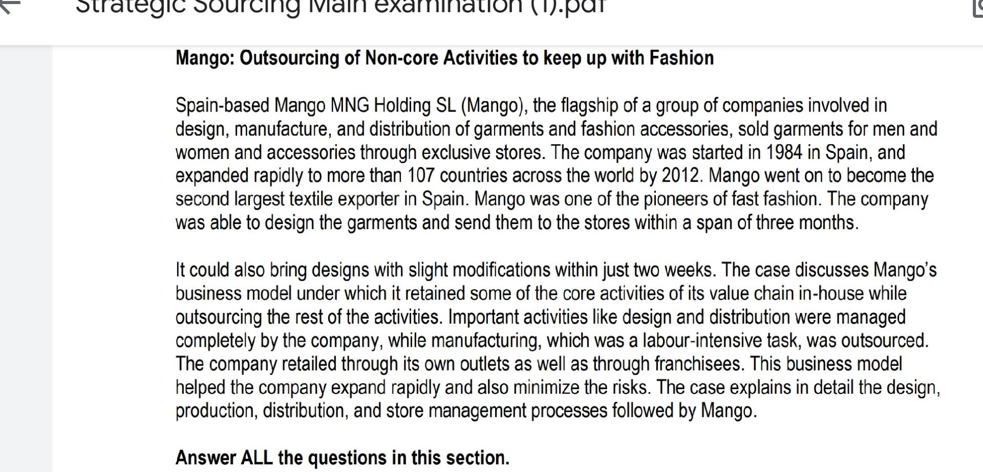 Outsourcing is the business practice of a party a