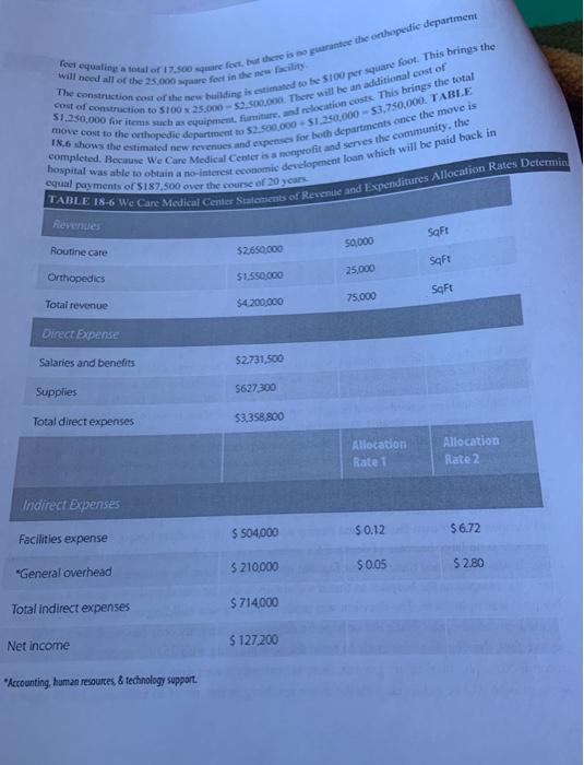 3. Again, using tables 18-6 and 18-7, allocate