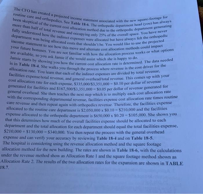 3. Again, using tables 18-6 and 18-7, allocate