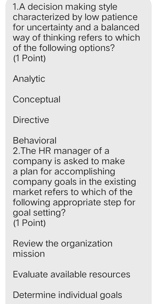 Please answer all mcqz above (1 Point)