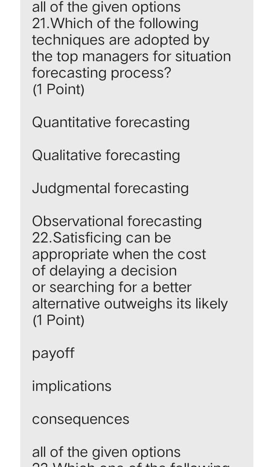 Please answer all mcqz above (1 Point)