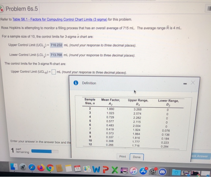 answer all parts Problem 65.5 Refer to Table S6.1