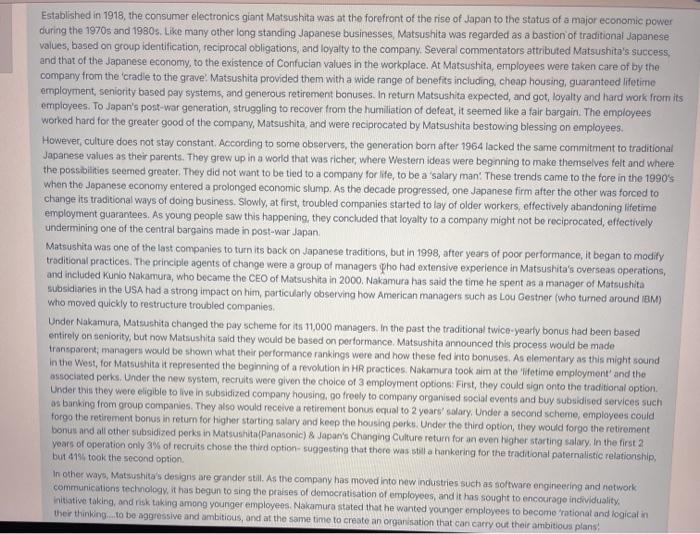 answers please ? Established in 1918, the