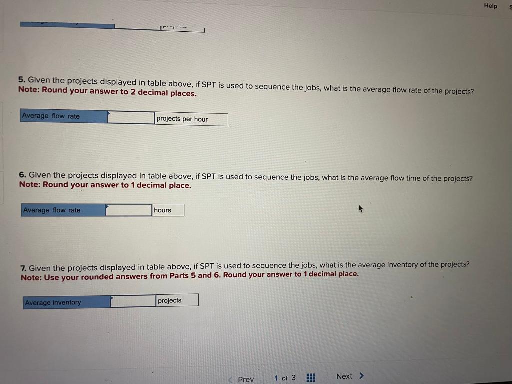 project P1 P2 P3 P4 P5 P6 P7 P8 Processing time