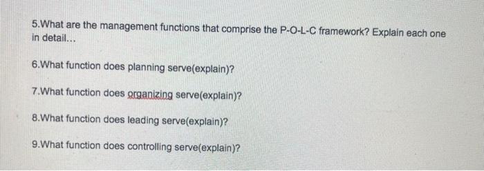 5.What are the management functions that comprise