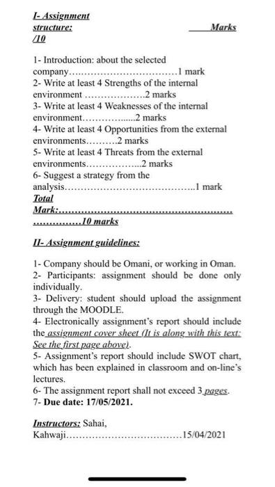 Assignment structure: 110 Marks 1- Introduction: