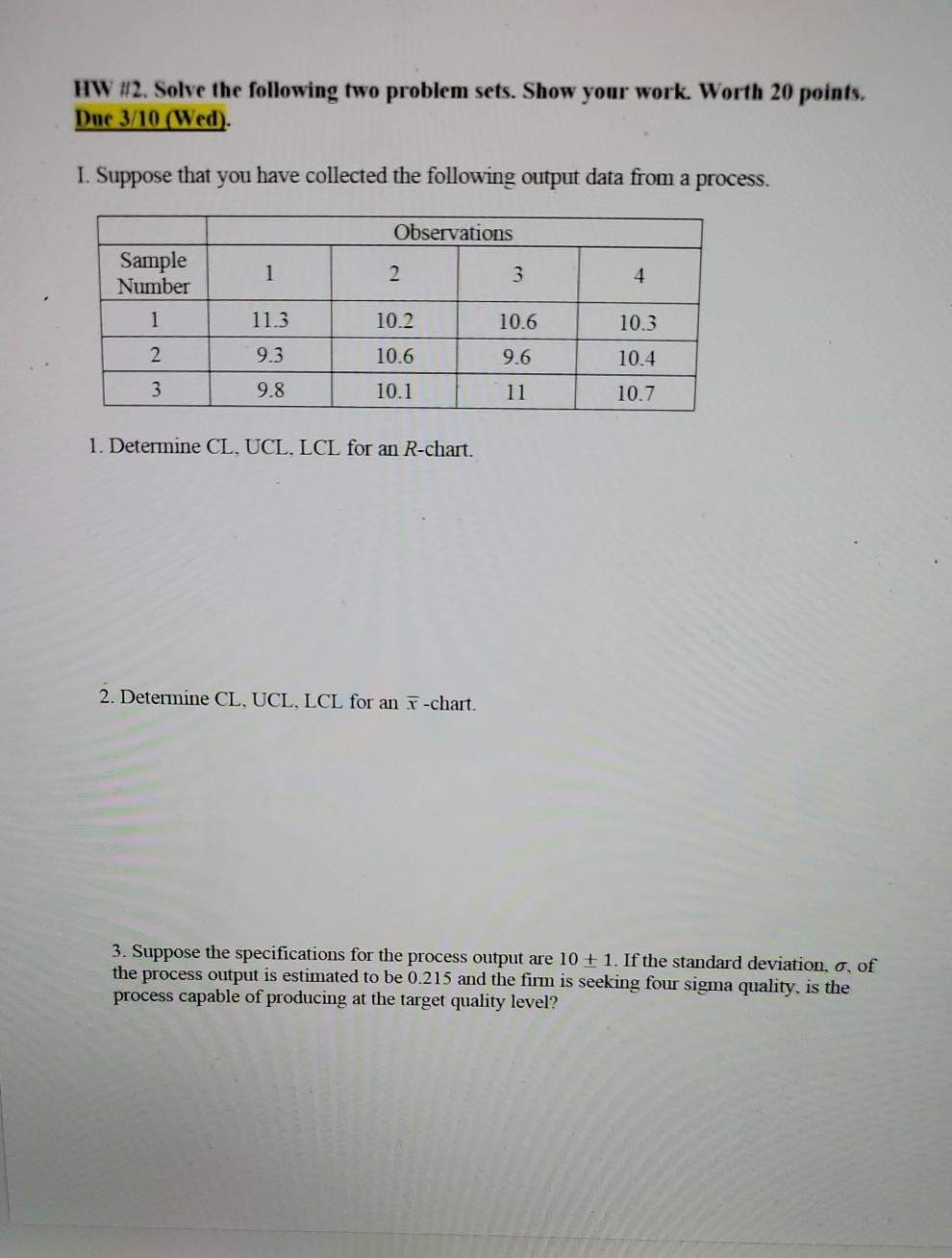 all parts please. thank you! HW #2. Solve the