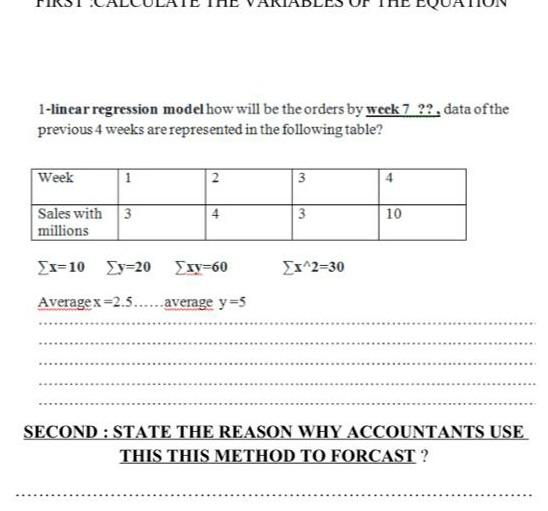 1-linear regression model how will be the orders