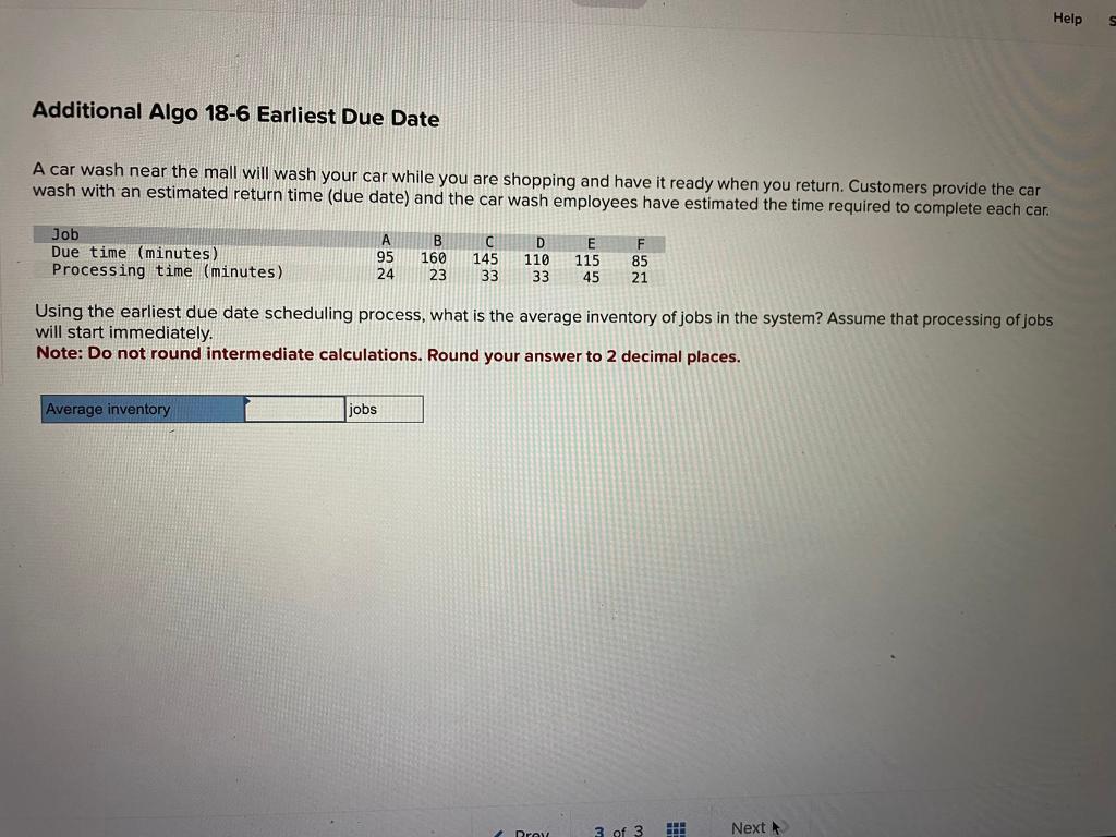 Additional Algo 18-6 Earliest Due Date A car wash