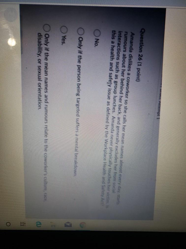 Question 25 (1 point) In the context of