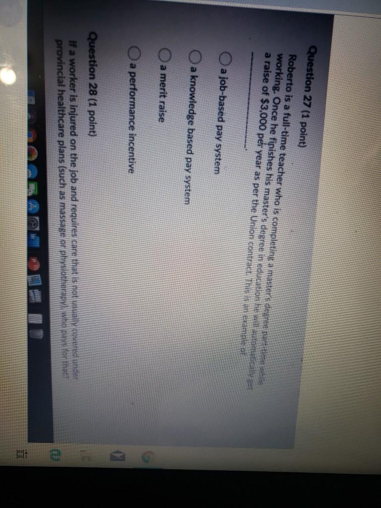 Question 25 (1 point) In the context of