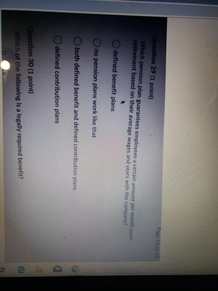 Question 25 (1 point) In the context of