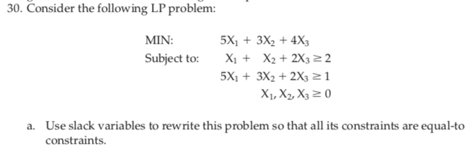 Please provide TYPED answer. 30. Consider the