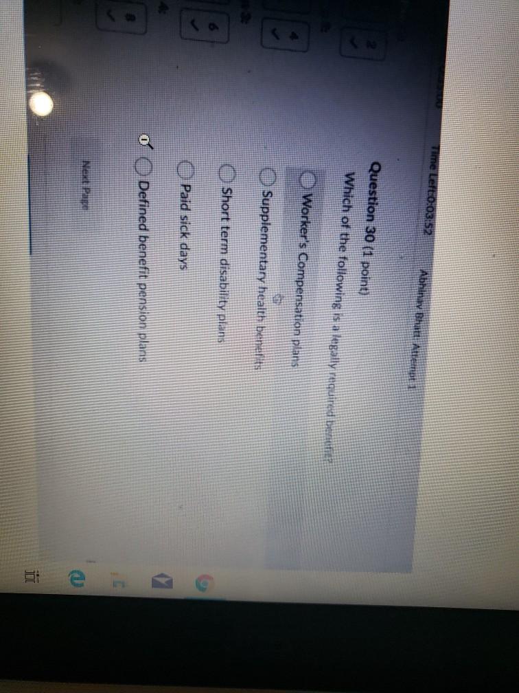 Question 25 (1 point) In the context of