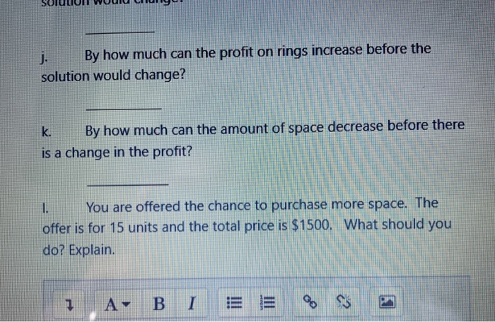 The LP problem whose output is below determines