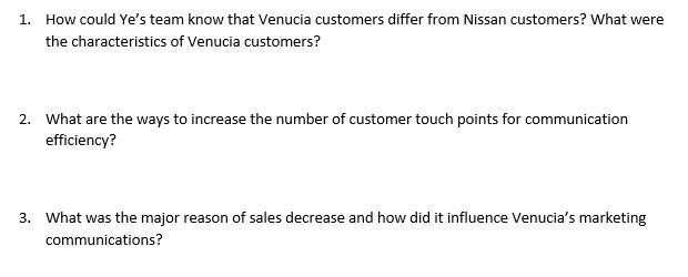 1. How could Ye's team know that Venucia