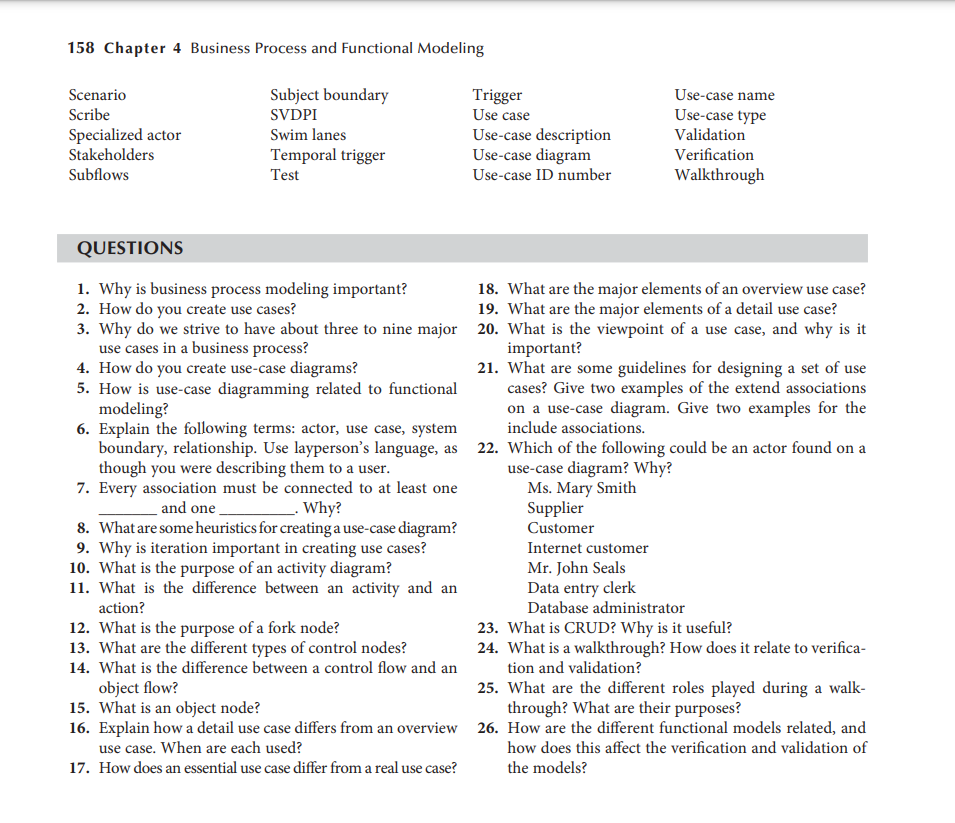 158 Chapter 4 Business Process and Functional