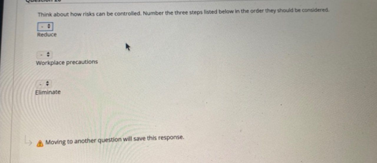 Please answer quickly Think about how risks can