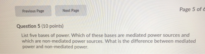 Previous Page Next Page Page 5 of Question 5 (10