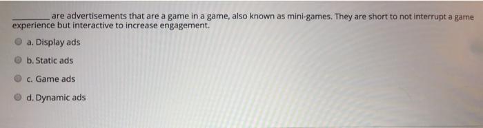 are advertisements that are a game in a game,