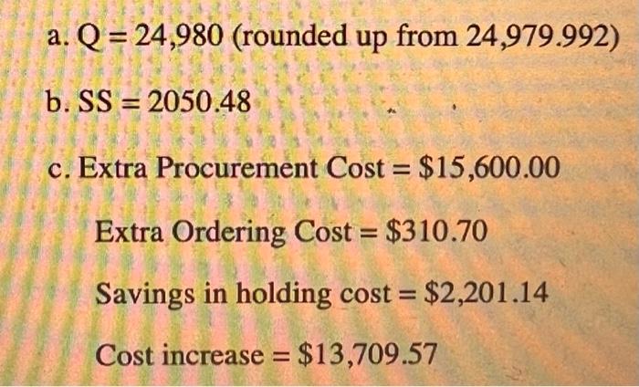 how do you find the costs in part c? answers afe