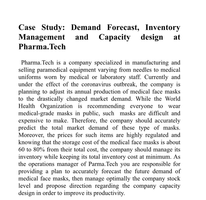 Case Study: Demand Forecast, Inventory Management