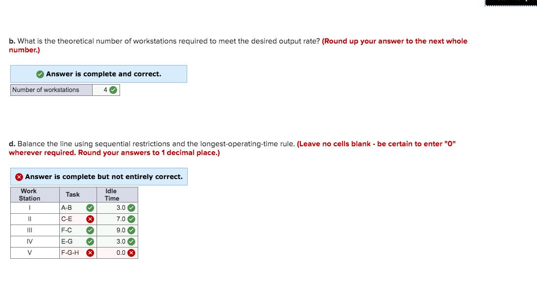Please solve problems with red X's next to them