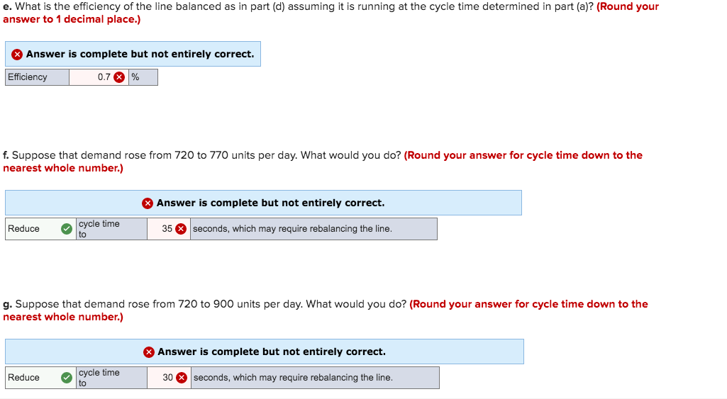 Please solve problems with red X's next to them